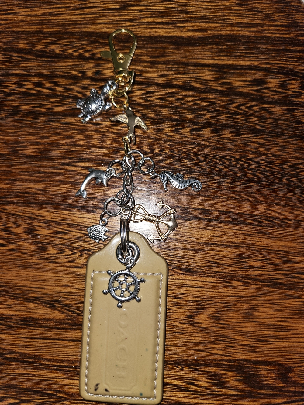 Coach Hangtag, Charm, Keychain with Tan Leather Tag